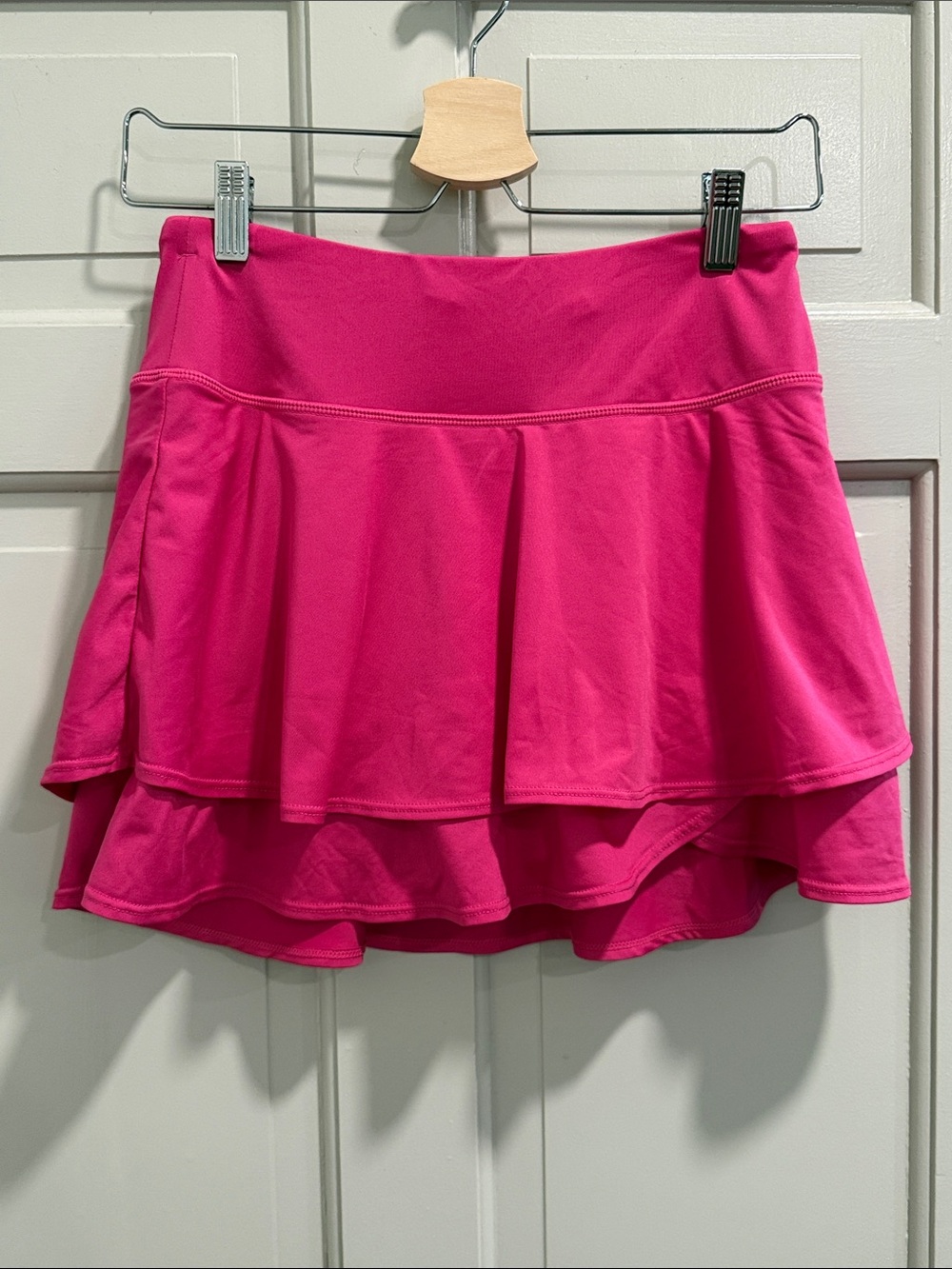 NWT Baleaf Hot Pink Tiered Ruffle Tennis Athletic Skort w/ Pockets Size Small